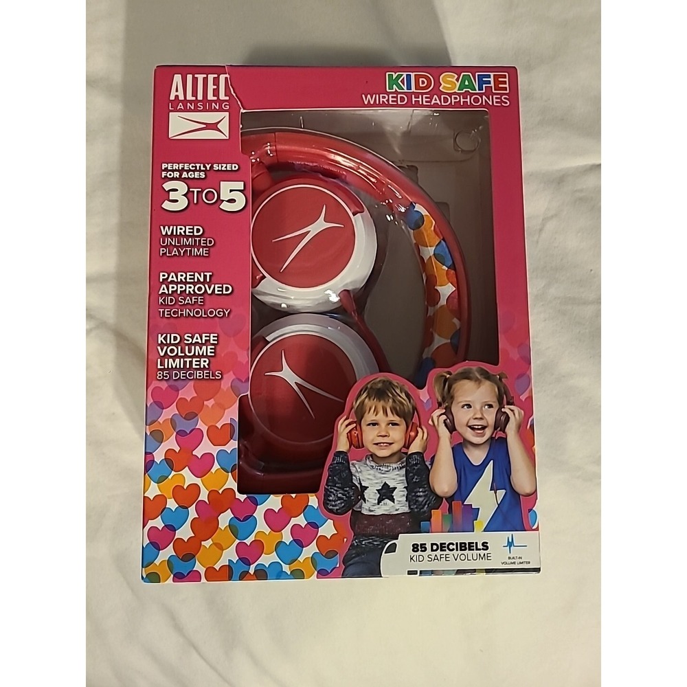 Altec Lansing Kid Safe Wired Headphones Ages 3-5 Built-in Volume